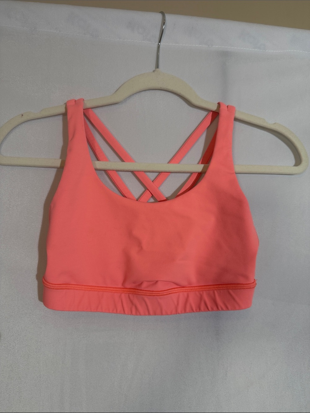 Lululemon Sports Bra Size 4 Coral Color Cross Back